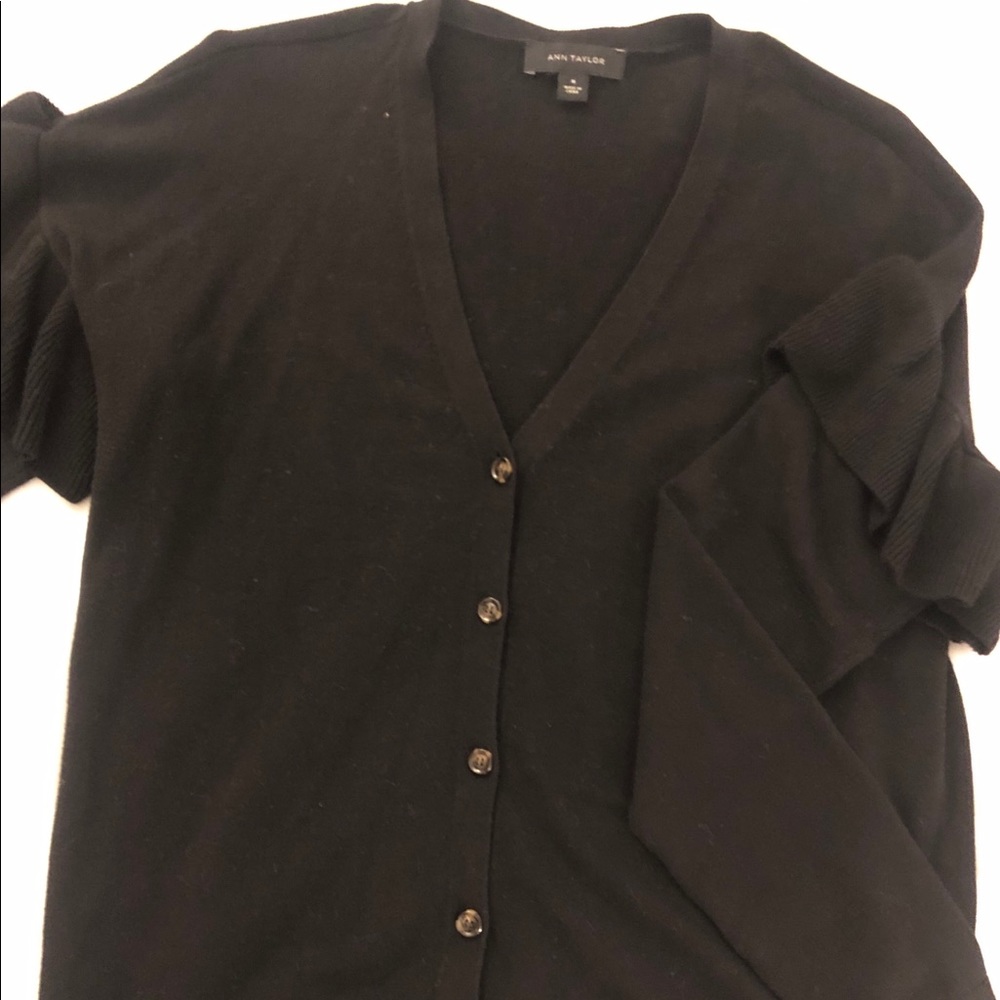 Ann Taylor v-neck, button up, butterfly sleeve